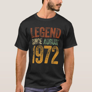 T-shirt 50E Anniversaire Août Né 50 Ans Légende Depuis 19