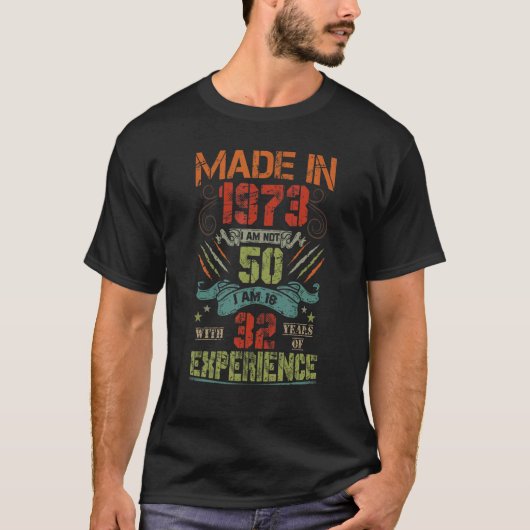 T-shirt 50e anniversaire Awesome depuis septembre 1973 50  (Devant)
