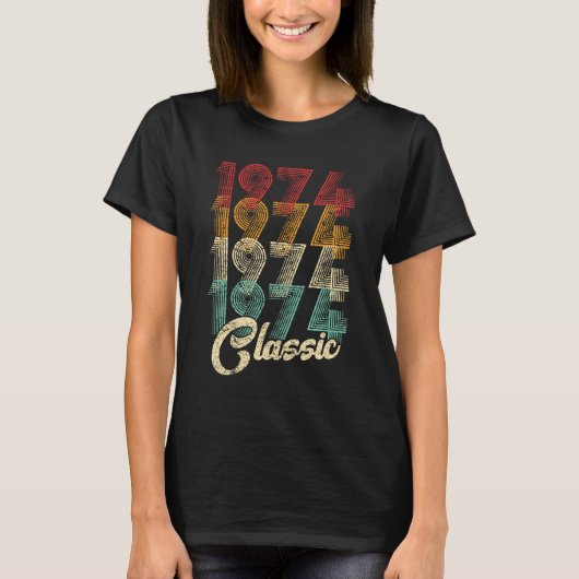 T-shirt 50e anniversaire Cadeau classique 1974 50 ans (Devant)
