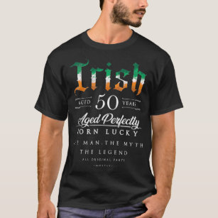 T-shirt 50e anniversaire Cadeau irlandais Age 50 ans né en