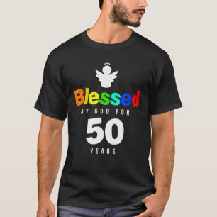 T-shirt 50E Anniversaire Don Chrétien Béni Par Dieu Pour 5