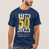 T-shirt 50e anniversaire du Mariage Date de typographie (Devant)
