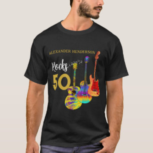 T-shirt 50e anniversaire Guitar Rocks 50 Personnalisé