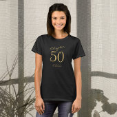 T-shirt 50e Anniversaire Jeu d'or Script noir