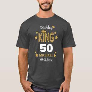 T-shirt 50e anniversaire King Parties scintillant d'or per
