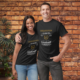T-shirt 50e anniversaire Légendaire Black Gold Retro
