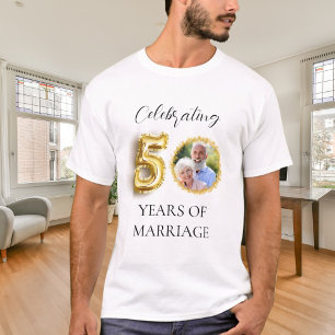 T-shirt 50e anniversaire mariage photo Gold guy
