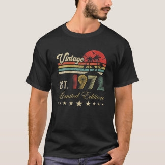 T-shirt 50E Anniversaire Né 1972 Vintage Edition Limitée 5