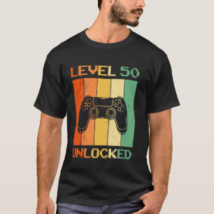 T-shirt 50e Anniversaire NIVEAU 50 DÉBLOQUÉ Fête Anniv. Je