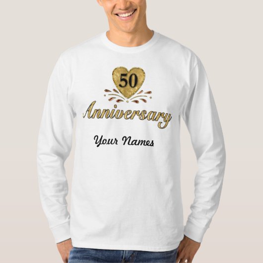 T-shirt 50e anniversaire - Or (Devant)