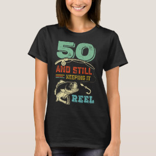 T-shirt 50e anniversaire Pêche Turning 50 pêcheurs Mens Pu
