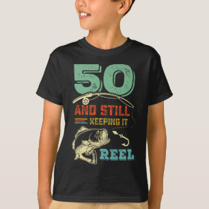 T-shirt 50e anniversaire Pêche Turning 50 pêcheurs Mens Pu
