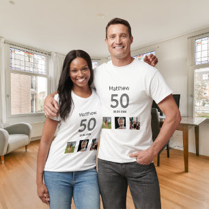 T-shirt 50e anniversaire photo personnalisée monogramme me