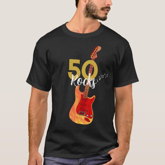T-shirt 50e anniversaire Rock and Roll Guitar (Devant)