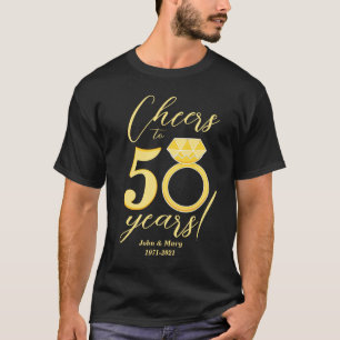 T-shirt 50e anniversaire salue à 50 ans Mariage d'or