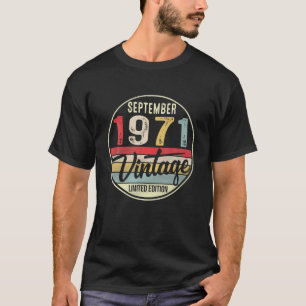 T-shirt 50E Anniversaire Septembre 1971 Décorations 50 Ans