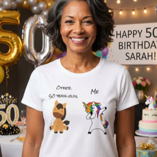 T-shirt 50e Anniversaire Unicorn Funny Cheval Dabbing cade