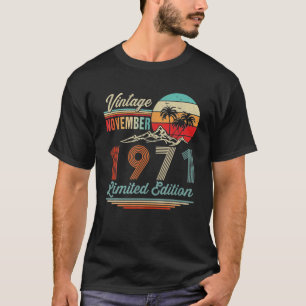 T-shirt 50E Anniversaire Vintage Novembre 1971 Hommes Femm