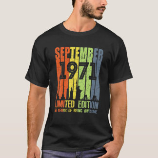 T-shirt 50E Cadeau Anniversaire 50 Ans Awesome Depuis Sept