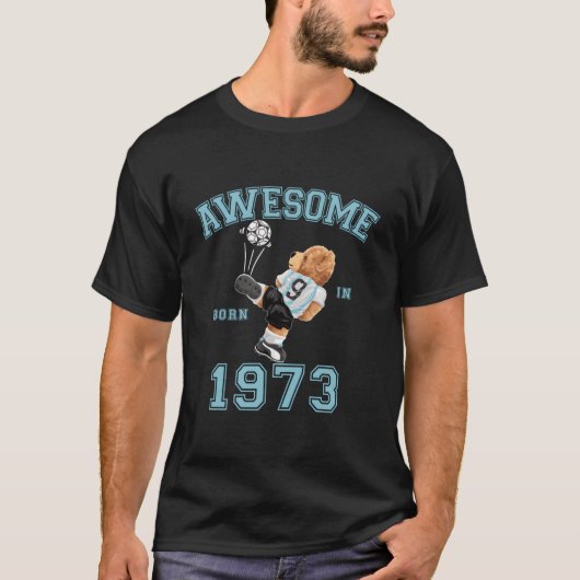 T-shirt 50Th 1973 Awesome Teddy Football (Devant)