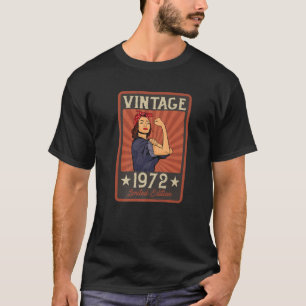 T-shirt 50Th Birthday 1972 Vintage Tees Strong Muscle Wome