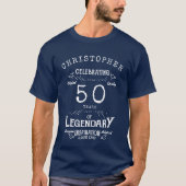 T-shirt 50th Birthday Ajouter le nom Legendary Blue Legend (Devant)