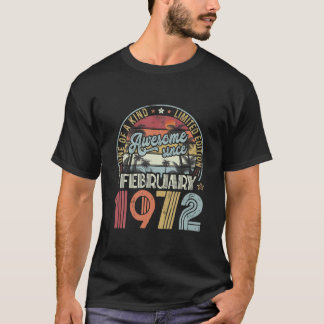 T-shirt 50Th Birthday February 1972 Decoration Men Women 5
