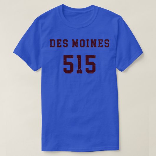 T-shirt 515 Code régional des Moines (Design devant)