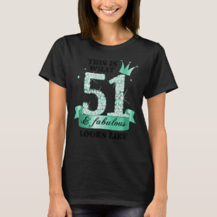 T-shirt 51 and Fabulous I Turquoise White Party Group Phot