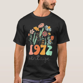 T-shirt 51 Ans 1972 51Femmes Fleur sauvage d'anniversaire