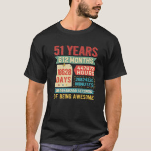 T-shirt 51 Ans 51E Anniversaire Décorations Bda