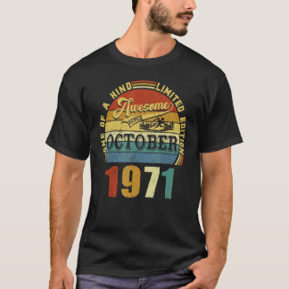 T-shirt 51 Ans Awesome Depuis Octobre 1971 51e Birt