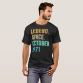 T-shirt 51 Years Old Legend Since October 1971 51st Birth (Devant entier)