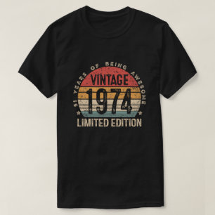 T-shirt 51e anniversaire 51 ans homme femme vintage 1974