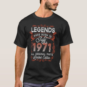 T-shirt 51E Anniversaire Légendes Né En Juillet 1971 51 An