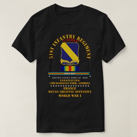 T-shirt 51e Régiment d'infanterie I au service de la Franc (Design devant)