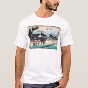 T-shirt 52. 石 部 宿, 重 Ishibe-juku, Hiroshige, Ukiyo-e,