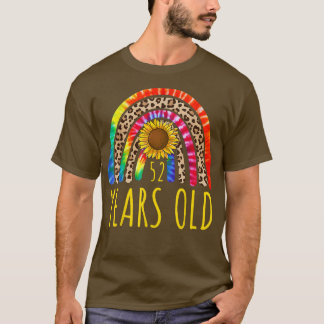 T-shirt 52 ans 52e anniversaire Tie Dye Sunflower Leopa