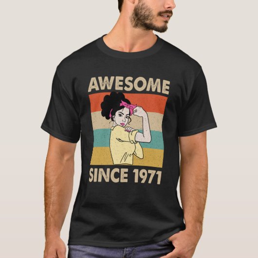T-shirt 52 ans Awesome depuis 1971 52e anniversaire (Devant)
