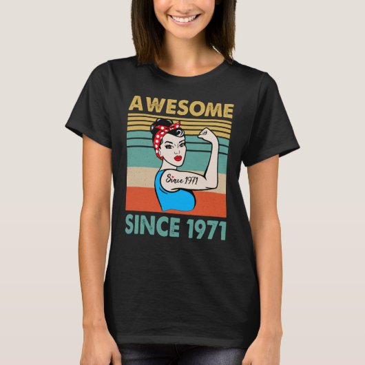 T-shirt 52 ans Awesome depuis 1971 52e anniversaire (Devant)