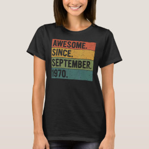 T-shirt 52 Ans Awesome Depuis Septembre 1970 52nd Bi