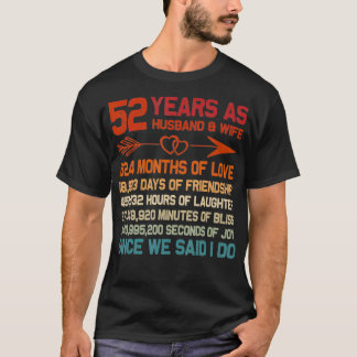 T-shirt 52 ans comme mari et femme 52e anniversaire Cadeau