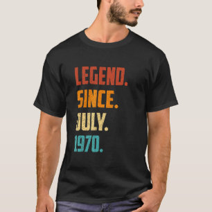 T-shirt 52e anniversaire Légende depuis juillet 1970 52 an