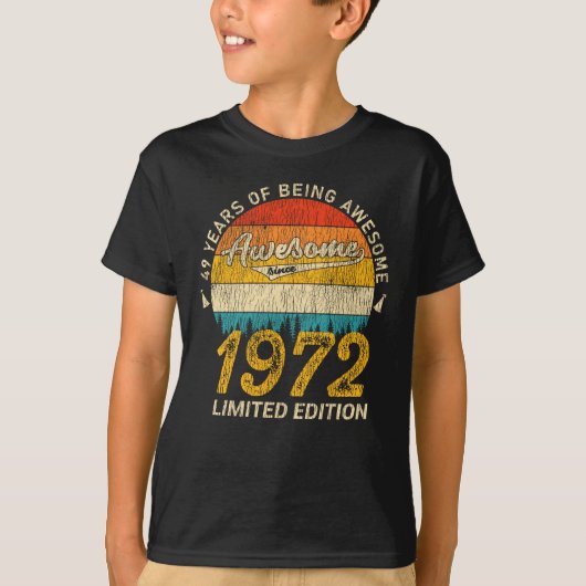 T-shirt 53 Ans 1972 Retro Awesome 53e anniversaire Cadeau (Devant)