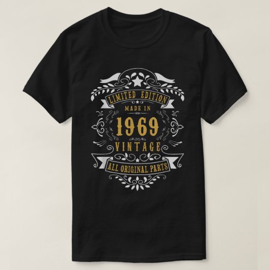 T-shirt 53 Ans 53e Anniversaire Fabriqué en 1969 Hommes W (Design devant)