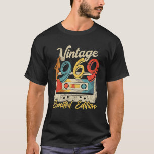T-shirt 53 Ans Vintage 1969 Cassette Bande Rétro 53Ème