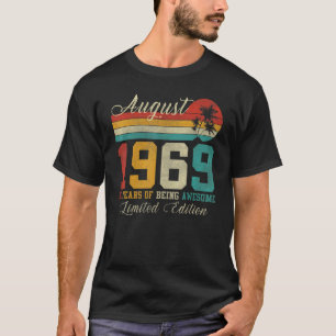 T-shirt 53 août Ancien Vintage 1969 53e anniversaire