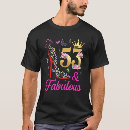 T-shirt 53 & Fabuleux 53 Ans 53ème Anniversaire Papillons (Devant)
