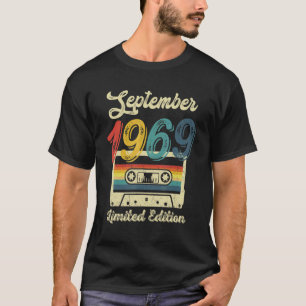 T-shirt 53e anniversaire Rétro Septembre 1969 Cassette 53