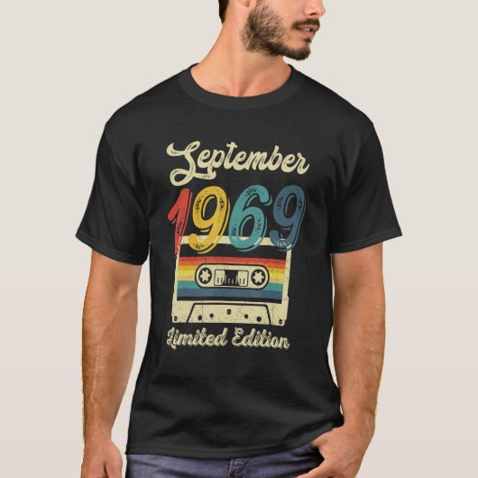 T-shirt 53e anniversaire Rétro Septembre 1969 Cassette 53  (Devant)
